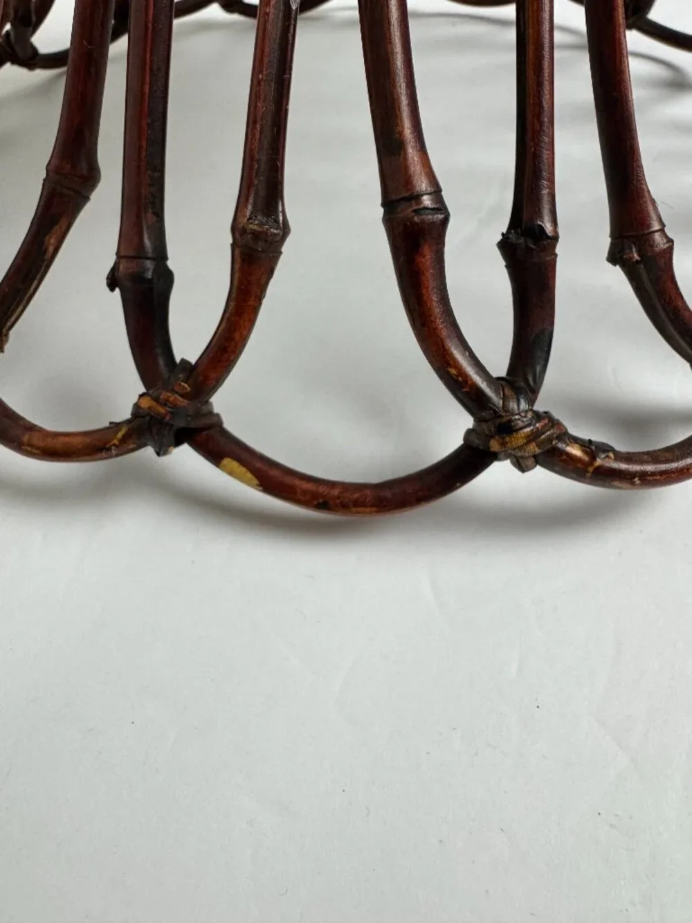 Vintage Bentwood  Bamboo Fruit Bowl Bucket 70s Retro Decor